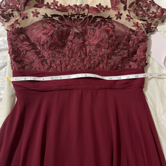 JS Collections Embroidered Illusion Bodice Dress - Picture 11 of 11